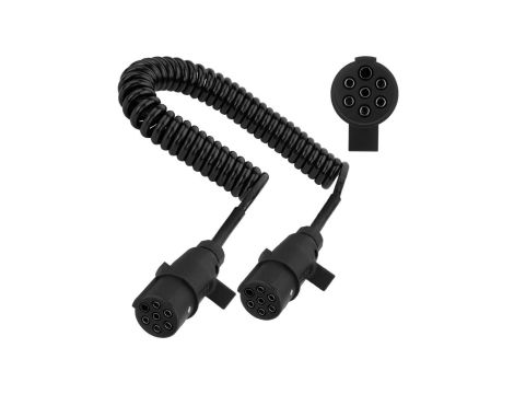 Przewód spiralny QLY-s kabel do naczepy zakończony plastikowymi wtykami 7-pin typu N 24V 4m