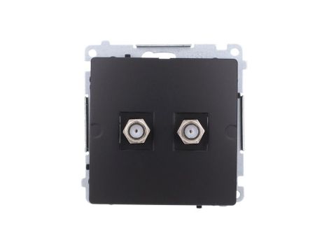 Simon Basic Gniazdo antenowe typu F” podwójne czarny mat BMAF2.01/49