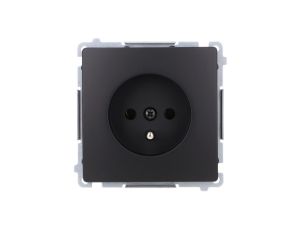 Simon Basic Gniazdo wtyczkowe z uziemieniem (moduł) 16A, 250V, zaciski śrubowe czarny BMGZ1.01/49