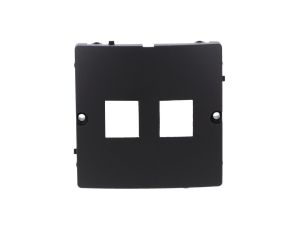 Simon Basic Pokrywa gniazd teleinformatycznych na Keystone płaska podwójna, montaż gniazda na wkręty do puszki czarny BMGK1P/49