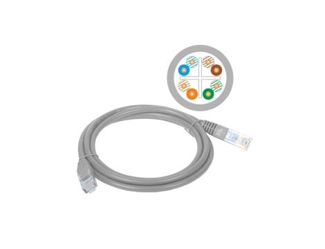 Patchcord UTP kat.6 kabel sieciowy LAN 2x RJ45 linka szary 3m Alantec