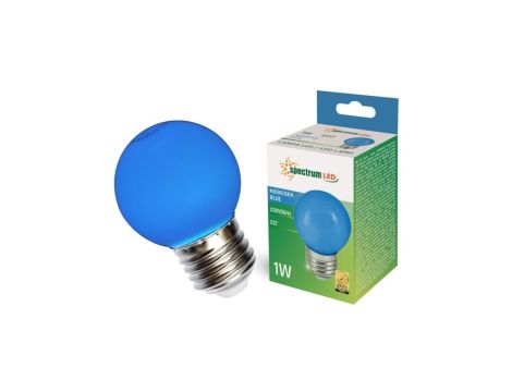 Żarówka LED E27 230V 1W kula niebieska PC