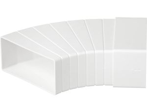 Kolanko wentylacyjne poziome wielokątne, łącznik 15-60 stopni do kanału płaskiego 110x55mm airRoxy 02-404