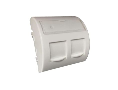 Adapter 45x45 2xRJ45 z klapkami przeciwkurzowymi (wypukły zaokrąglony) ALANTEC OS100