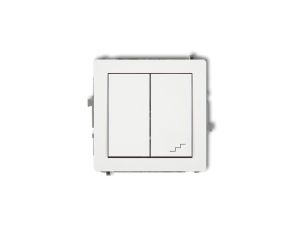 DECO Mechanizm łącznika jednobiegunowego ze schodowym (osobne zasilanie), biały mat 25DWP-10.2