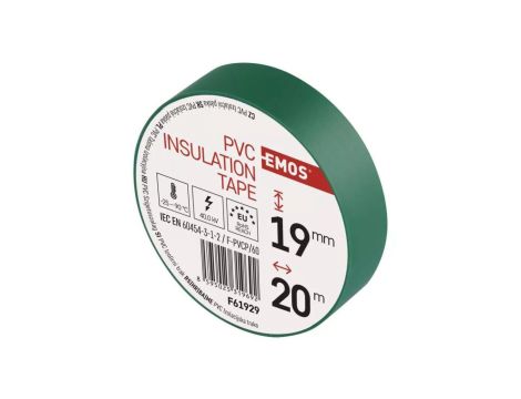 Taśma izolacyjna PVC 19mm / 20m zielona F61929 /10szt./