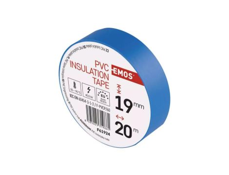 Taśma izolacyjna PVC 19mm / 20m niebieska F61924 /10szt./