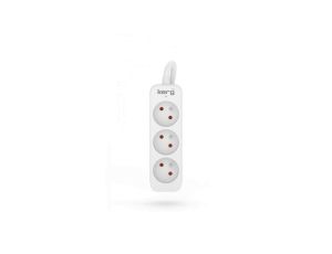 Przedłużacz KERG bez wyłącznika-3 gniazda-biało-szary-1,5m-16A-H05VV-F-3x1,5mm2