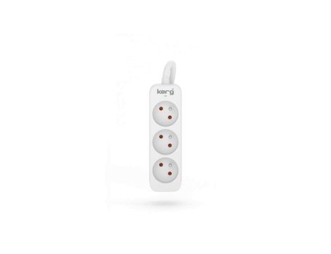 Przedłużacz KERG bez wyłącznika-3 gniazda-biało-szary-3m-16A-H05VV-F-3x1,5mm2