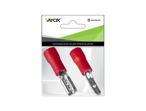 Konektory izolowane męskie 5 szt. + żeńskie 5 szt. czerwone VDD-2.8R Vayox