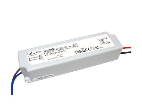 Zasilacz do taśm LED line PRIME 60-12 wodoszczelny IP67 12V 60W 5 lat gwar.