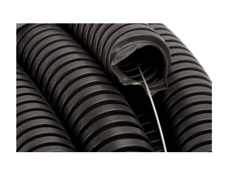 Rura karbowana z pilotem 25mm czarna 750N FMPF25 FEPCT25 /50m/