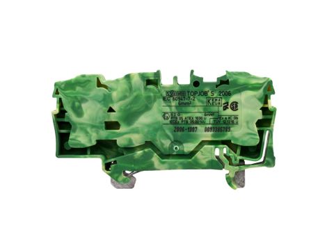 Złączka szynowa ochronna 6mm2 żółto-zielona 2006-1307 TOPJOBS