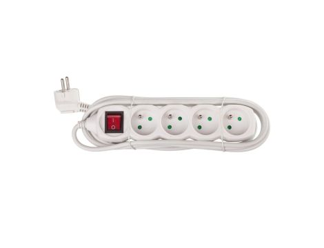 Przedłużacz z wyłącznikiem 4-gniazda z/u 3m /H05VV-F 3G1/ biały P1413