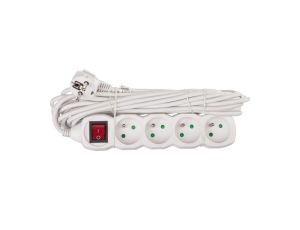 Przedłużacz z wyłącznikiem 4-gniazda z/u 7m /H05VV-F 3G1/ biały P1417