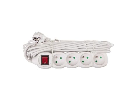 Przedłużacz z wyłącznikiem 4-gniazda z/u 7m /H05VV-F 3G1/ biały P1417