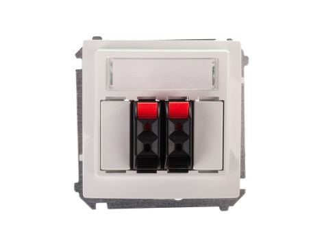 Simon Basic Gniazdo głośnikowe podwójne z polem opisowym białe BMGL3.01/11