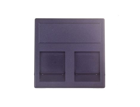 Simon Connect Plytka K45 gniazda teleinformatycznego podwójnego 2xRJ płaska z przesłoną czarny KB76/14