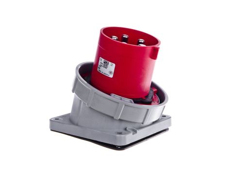 Wtyczka tablicowa skośna 125A 5P 400V czerwona IP67 POWER TWIST 745-6