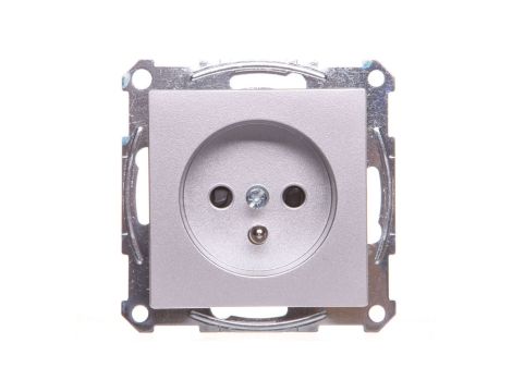 Merten System M Gniazdo pojedyncze z/u 16A IP20 z przesłonami aluminium MTN2500-0460