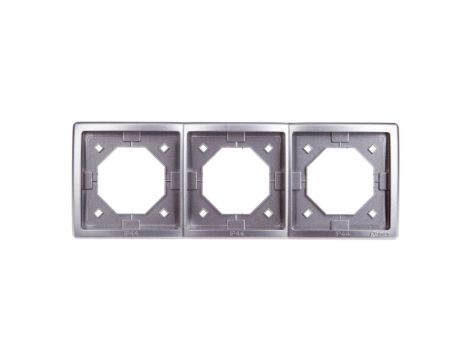 Simon Basic Standard Ramka bryzgoszczelna potrójna uniwersalna IP44 stal inox BMR3B/21