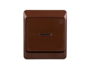 Hermes Przycisk dzwonek mechanizm z pełną obudową brązowy IP44 przycisk 1x ŁNT-1D+n 0347-06