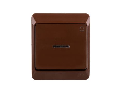 Hermes Przycisk dzwonek mechanizm z pełną obudową brązowy IP44 przycisk 1x ŁNT-1D+n 0347-06