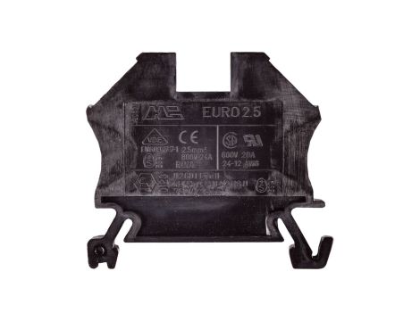 Złączka szynowa 2-przewodowa 2,5mm2 czarna EURO 43408BK