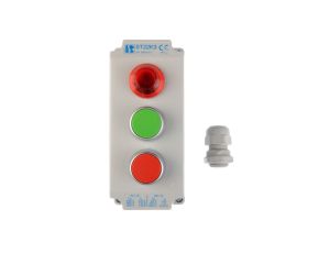 Kaseta sterownicza 3-otworowa z przyciskami zielony/czerwony + lampka sygnalizacyjna IP65 ST22K3\05-1