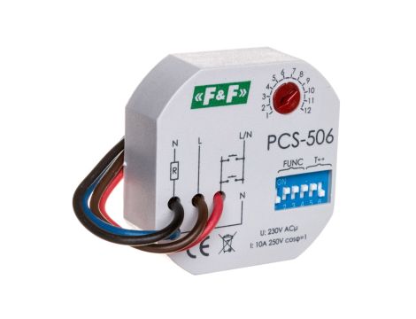 Przekaźnik czasowy 8-funkcyjny z wejściem START 10A 1Z 230V AC 0,1sek-24h PCS-506