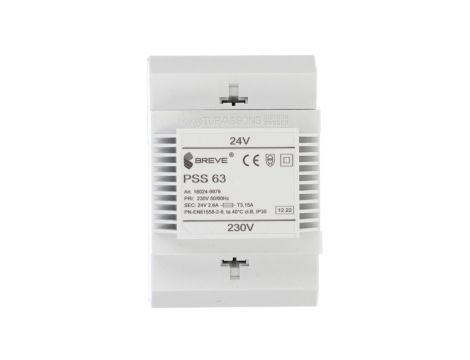 Transformator 1-fazowy modułowy bezpieczeństwa PSS 63 230/ 24V 2,6A, na szynę DIN, IP30, Ta 40, 16024-9979