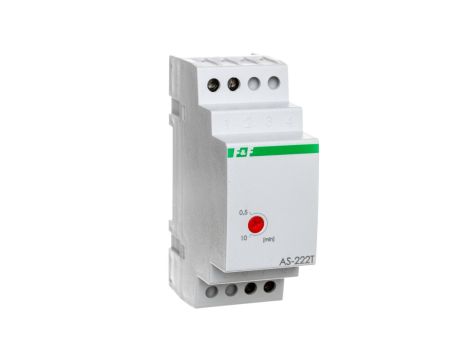 Automat schodowy z funkcją sygnalizacji wyłączenia oświetlenia i przeciwblokadą 10A 1Z 0,5-10min AS-222T