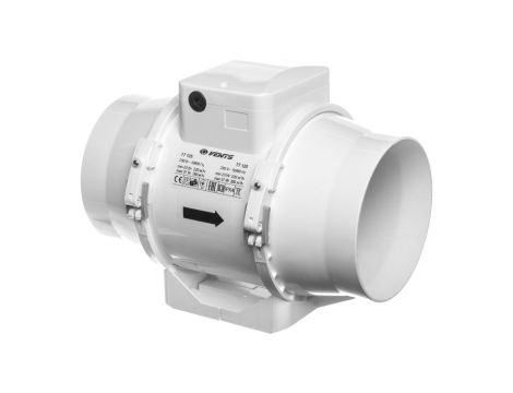Wentylator kanałowy fi 125 230V 37W 280m3/h 37dB o przepływie mieszanym TT125
