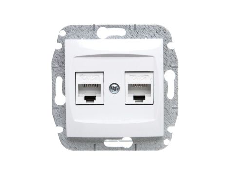 CARLA Gniazdo komputerowe podwójne 2xRJ45 cat 5e białe 1749-10