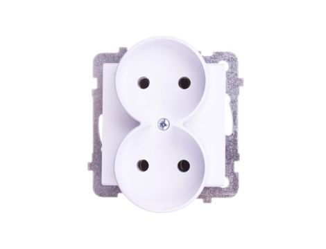 SONATA Gniazdo podwójne b/u białe GP-2RR/m/00