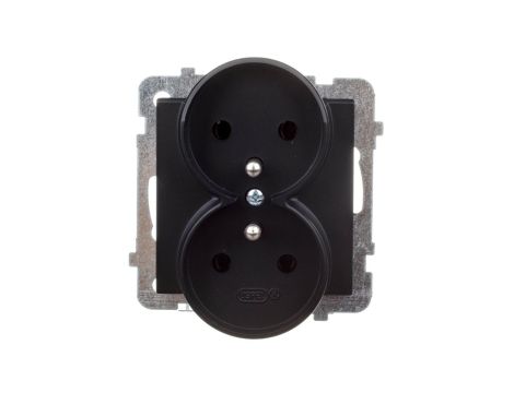 SONATA Gniazdo podwójne z/u czarny metalik GP-2RRZ/m/33