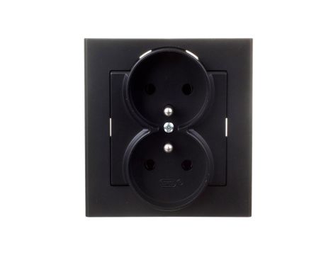 SONATA Gniazdo podwójne z/u czarny metalik GP-2RZ/33