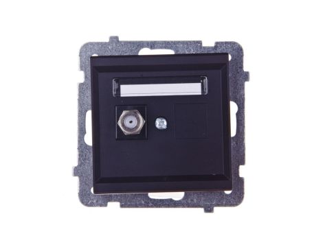 SONATA Gniazdo antenowe pojedyncze typu F czarny metalik GPA-1RF/m/33