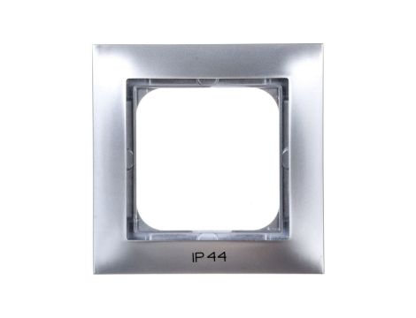 IMPRESJA Ramka pojedyncza do łączników IP44 srebrna RH-1Y/18