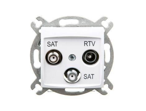 CARLA Gniazdo antenowe R-TV-2xSAT końcowe białe 1760-10