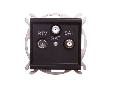 SONATA Gniazdo antenowe RTV-SAT-SAT czarny metalik GPA-R2S/m/33