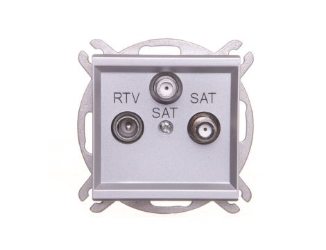 SONATA Gniazdo antenowe RTV-SAT-SAT srebro mat GPA-R2S/m/38