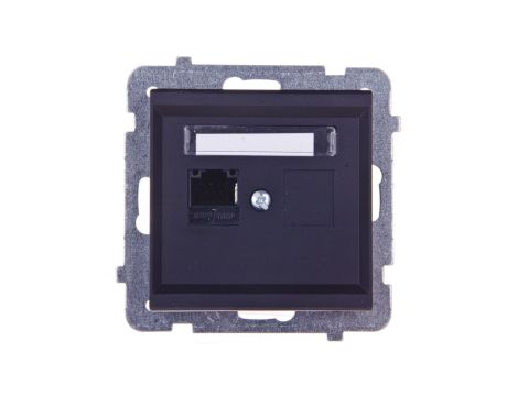 SONATA Gniazdo komputerowe pojedyncze RJ45 kat.5e czarny metalik KRONE GPK-1R/K/m/33