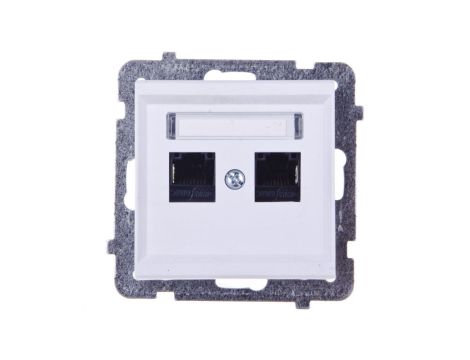 SONATA Gniazdo komputerowe podwójne 2xRJ45 kat.5e białe KRONE GPK-2R/K/m/00