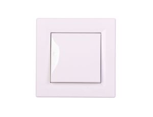 Łącznik Asfora bryzgoszczelny pojedynczy IP44 biały z ramką EPH0100221