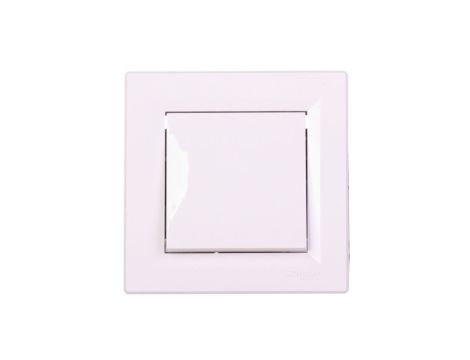 Łącznik Asfora pojedynczy zaciski śrubowe biały z ramką EPH0100321