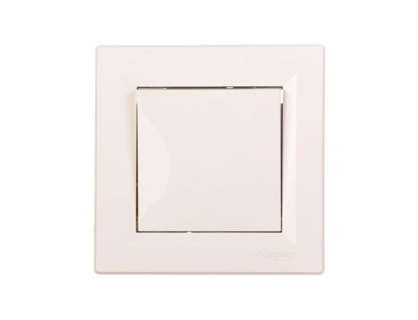 Łącznik Asfora pojedynczy zaciski śrubowe kremowy z ramką EPH0100323