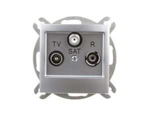 IMPRESJA Gniazdo antenowe RTV-SAT końcowe srebrne GPA-YS/m/18