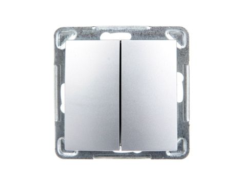 IMPRESJA Przycisk podwójny zwierny srebrny ŁP-17Y/m/18