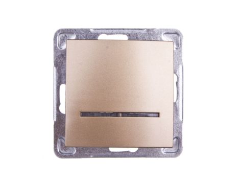 IMPRESJA Łącznik pojedynczy z podświetleniem złoty metalik ŁP-1YS/m/28